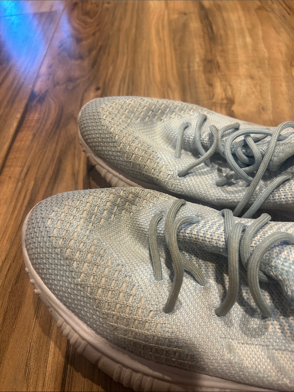 Light Blue Knit Women's Running Sneakers - Picture 2 of 2